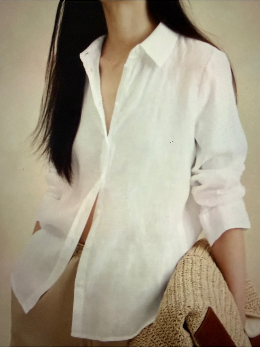 Banana Republic The Perfect Linen Shirt - White - XL